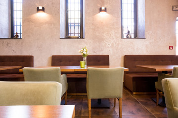 Light interior of restaurant