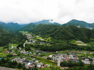 Fototapeta na wymiar 山寺からの風景