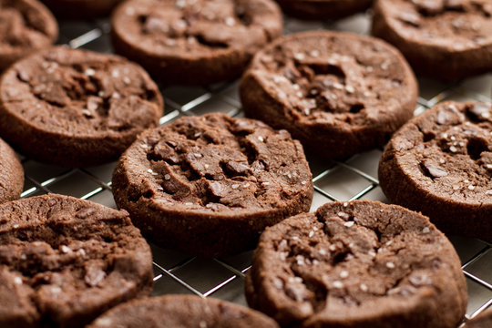 Chocolate Cookie on metal rack