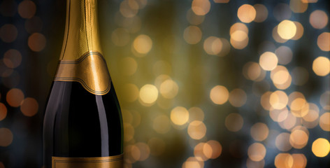 close up of champagne bottle with blank label © Syda Productions