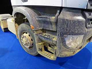 dirty truck on clean carpet