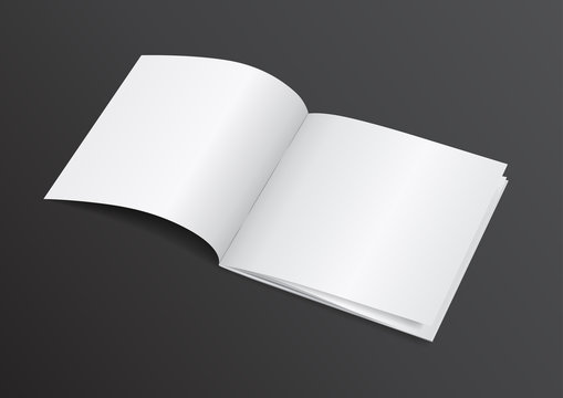 Open White Blank Brochure Magazine for Mock up - Vector Illustration