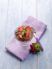 chocolate mousse with strawberry