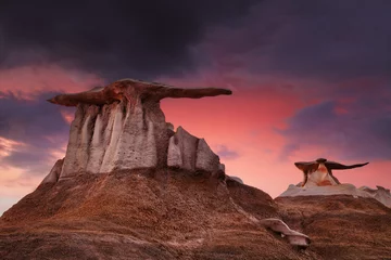 Zelfklevend Fotobehang Bisti Badlands, New Mexico, VS © Dmitry Pichugin