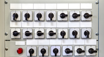 Electrical control panel closeup