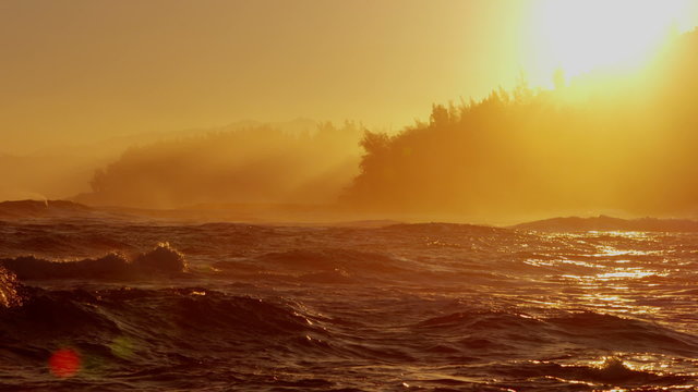 Hawaii sunset Pacific energy surfing tropical tide water