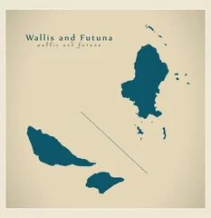 Fotobehang Modern Map - Wallis and Futuna WF © Ingo Menhard