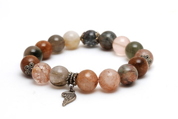 bracelet mix lucky stone with white isolate background