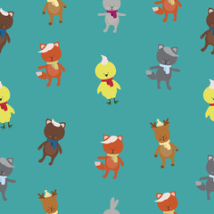 Бесшовный фон с животными