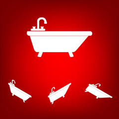 Bathtub Icon set. Isometric effect