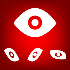 Eye icon - vector set. Isometric effect