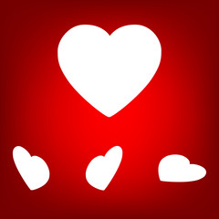 Vector heart icon set. Isometric effect