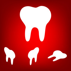 Tooth Icon  set. Isometric effect