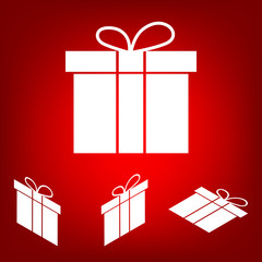 Gift box icon  set. Isometric effect