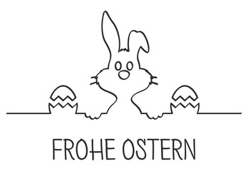 Easter bunny with eggs silhouette background