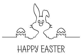 Easter bunny with eggs silhouette background