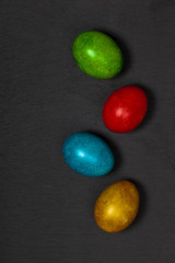 Easter theme. Decorative Easter eggs. Selective focus.