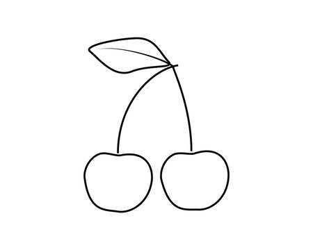 Line icon fruit cherry