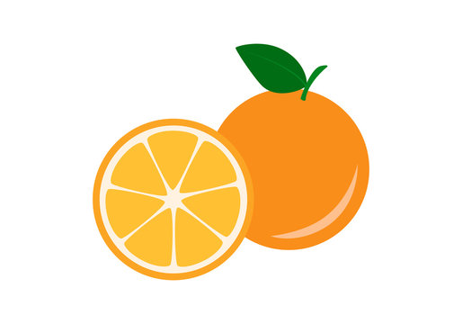 Flat icon fruit orangeFlat icon fruit orange