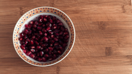 Garnet segments in plate