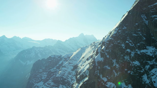 Aerial Eiger Switzerland Rock North Face snow ice valley 