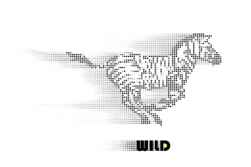 conceptual wildlife symbol made of small circular particles