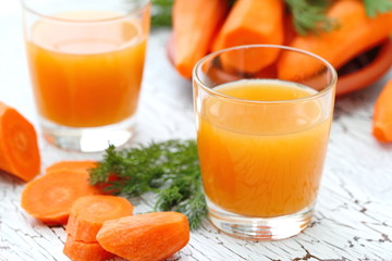 Fresh carrot juice