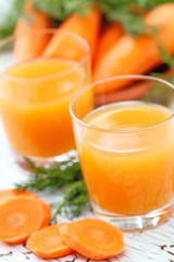 Fresh carrot juice