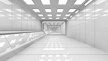 Futuristic corridor interior architecture