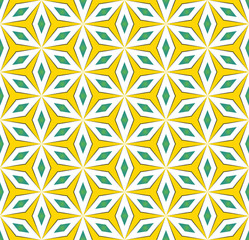 Seamless background with geometric petal flower and dotted line 1. vector