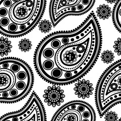 Seamless  floral retro doodle pattern 