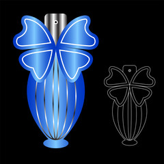 Beautiful perfume bottle and Packaging. Vector EPS10 illustration.