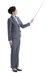 Businesswoman giving lecture