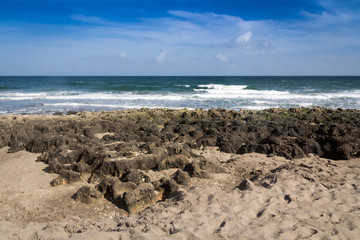 beach and stone atlantic sea florida