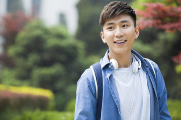 Happy college student on campus