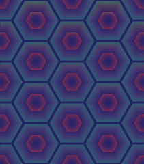 Repeating geometric hexagons with color dotted lines. Vector Modern stylish texture. 