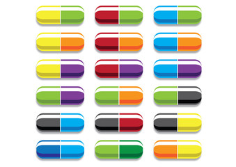 Pill Capsules. Vector illustration
