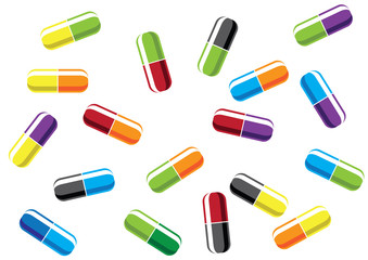 Pill Capsules. Vector illustration