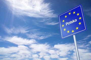 Poland Border Sign