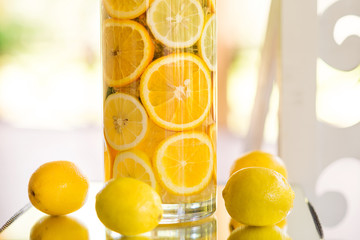 Lemons decor. Vase