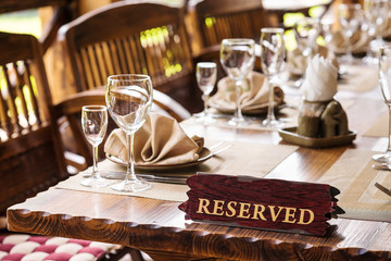 reserved table