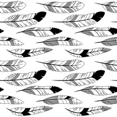 Vector Feather and Arrow Background Pattern - Seamless and Tileable