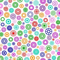 Color circle vector seamless pattern.