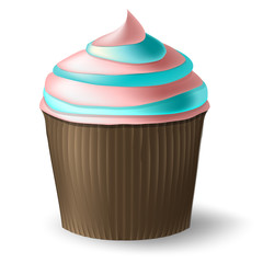 Chokolate Cupcake, Tasty Muffin. Dessert Menu Print. Vector Illu