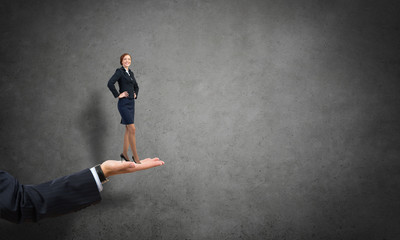 Obraz premium Palm supporting businesswoman