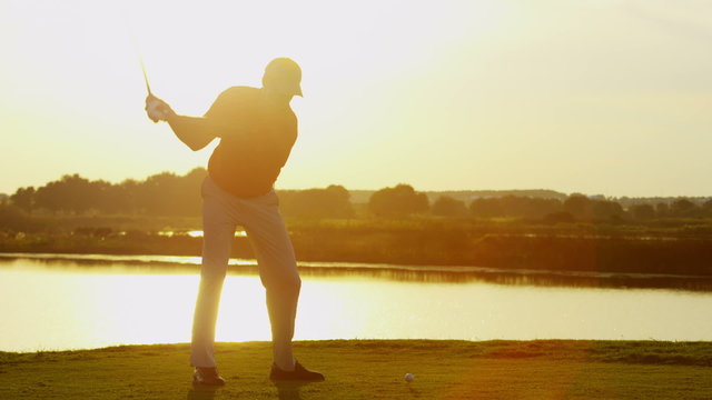 Golfer Caucasian Male Golf Sport Corporate Competition Course Profession Sunrise