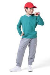 Little boy holding a baseball Bat