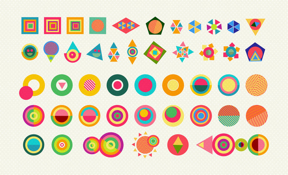 Geometry Element Set Shape Colorful Icon Symbol