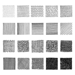 Set of ink hand drawn vector design elements.