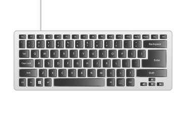 Isolated grey computer keyboard